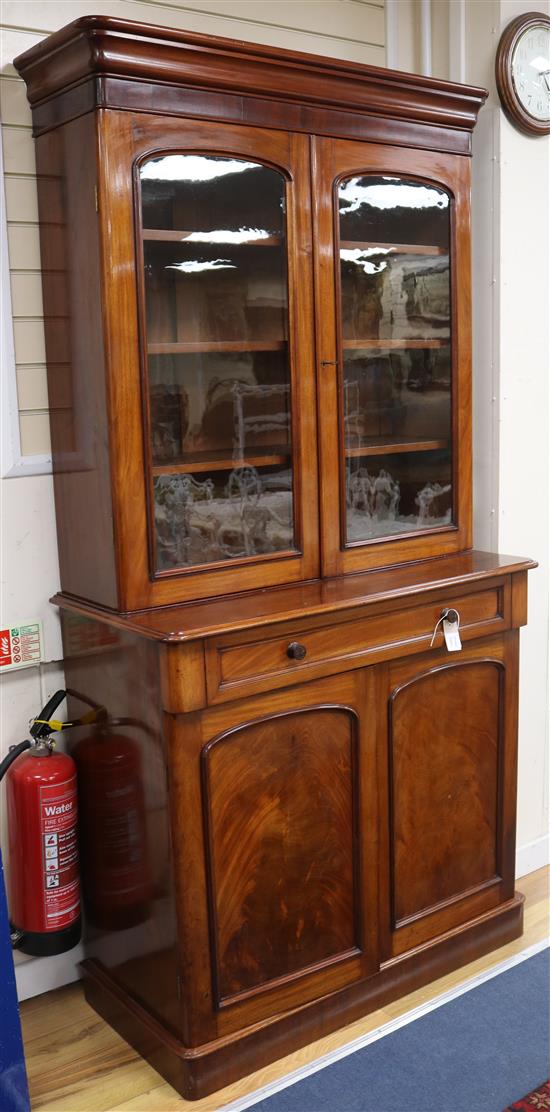 A Victorian mahogany bookcase cabinet W.107cm